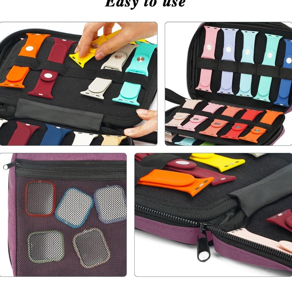 Used 20 Watch Bands Storage Carrying Case Compatible with Apple Bands Purple